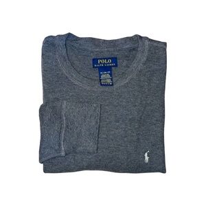 New Polo Ralph Lauren Men's Grey Waffle Knit Long Sleeve Crew Neck Shirt 2XL/XXL